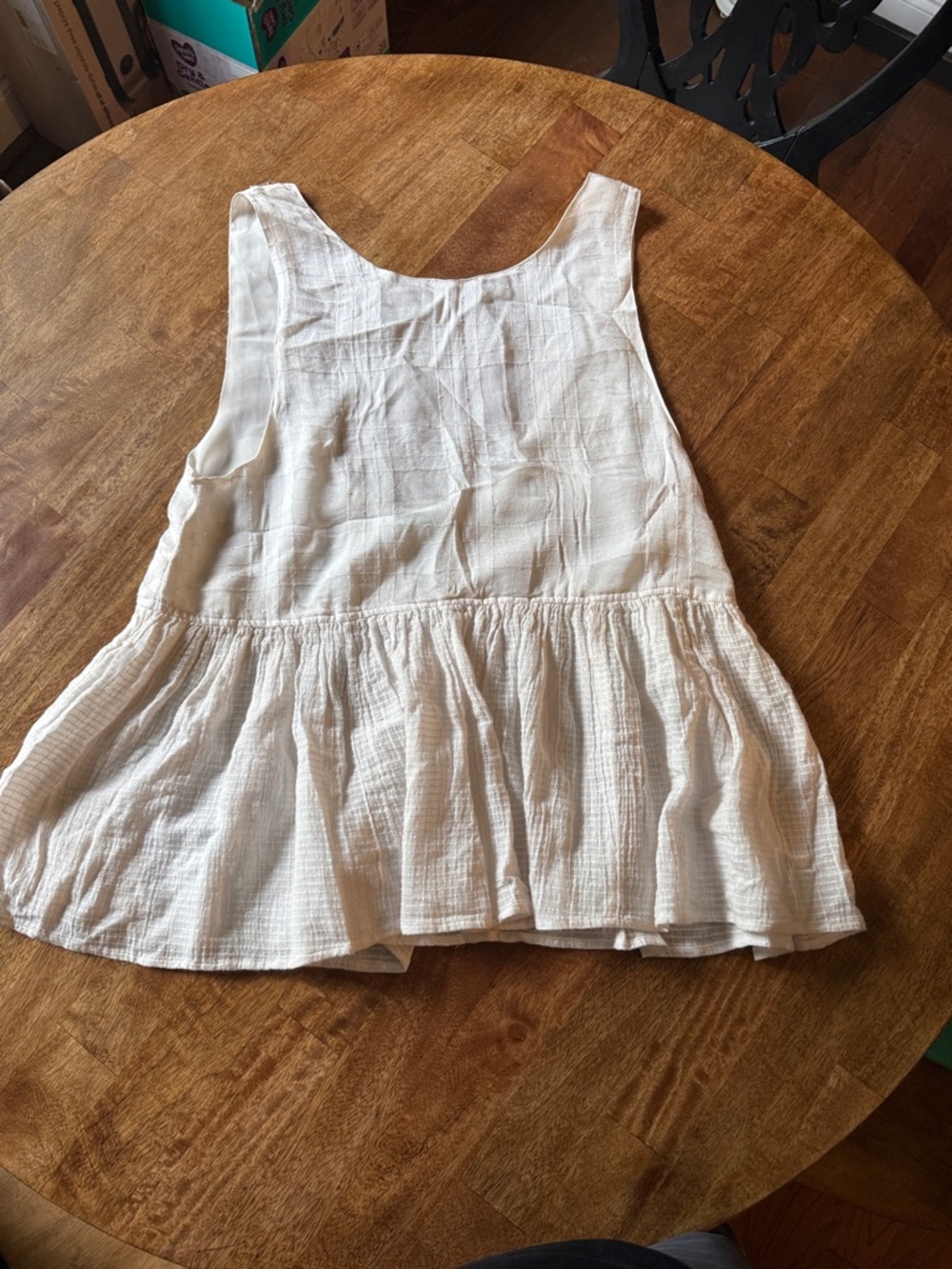 Kimchi Blue Cream Gauze Peplum Tank Top